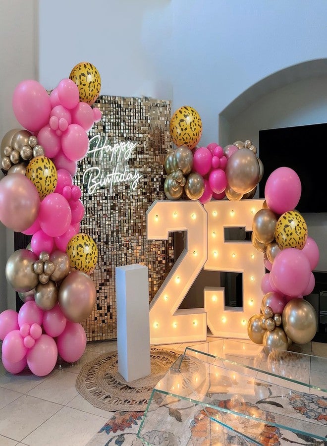 Vibzox Hot Pink Cheetah Print Balloon Arch Kit, Pink Gold Balloons Garland with 4D Foil Leopard Balloon for Safari Jungle Wild Cheetah Print Birthday Bridal Shower Party Decorations - Image 3